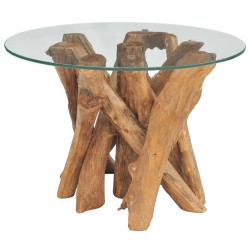 vidaXL Mesa de centro de madera flotante de teca maciza 60 cm