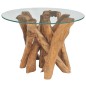 vidaXL Mesa de centro de madera flotante de teca maciza 60 cm