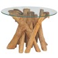 vidaXL Mesa de centro de madera flotante de teca maciza 60 cm