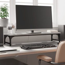 vidaXL Soporte de pantalla madera ingeniería gris Sonoma 85x23x15,5 cm