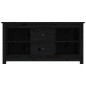 vidaXL Mueble de TV de madera maciza de pino negro 103x36,5x52 cm vidaXL Mueble de TV de madera maciza de pino negro 103x36,5x52 cm