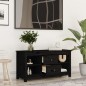 vidaXL Mueble de TV de madera maciza de pino negro 103x36,5x52 cm vidaXL Mueble de TV de madera maciza de pino negro 103x36,5x52 cm