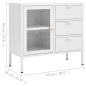 vidaXL Aparador de acero y vidrio templado blanco 75x35x70 cm