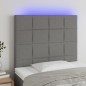 vidaXL Cabecero con luces LED tela gris oscuro 80x5x118/128 cm vidaXL Cabecero con luces LED tela gris oscuro 80x5x118/128 cm