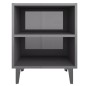 vidaXL Mesita de noche con patas de metal gris brillo 40x30x50 cm vidaXL Mesita de noche con patas de metal gris brillo 40x30x50 cm