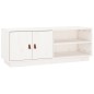 vidaXL Mueble de TV de madera maciza de pino blanco 105x34x40 cm