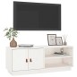 vidaXL Mueble de TV de madera maciza de pino blanco 105x34x40 cm