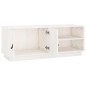vidaXL Mueble de TV de madera maciza de pino blanco 105x34x40 cm