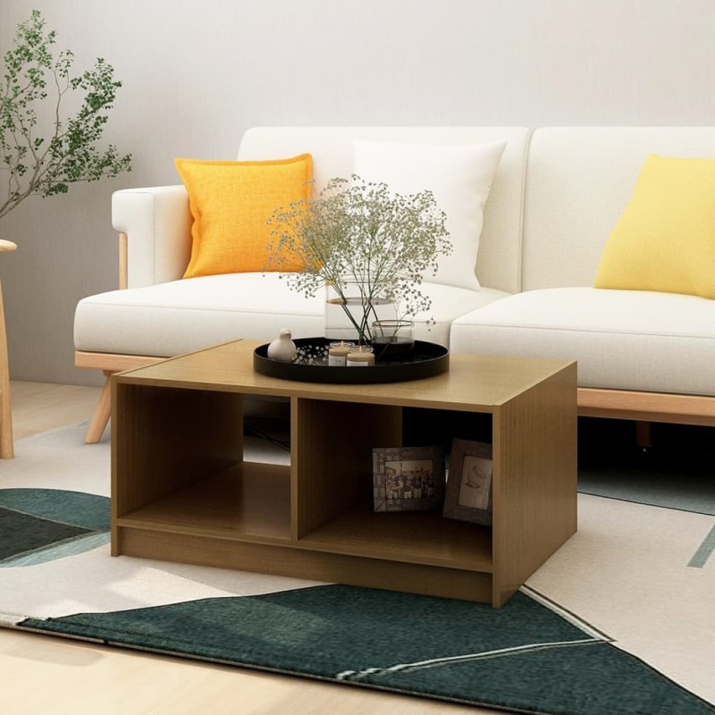 vidaXL Mesa de centro madera maciza pino marrón miel 75x50x33,5 cm vidaXL Mesa de centro madera maciza pino marrón miel 75x50x33,5 cm