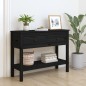vidaXL Mesa consola de madera maciza de pino negro 100x35x75 cm vidaXL Mesa consola de madera maciza de pino negro 100x35x75 cm