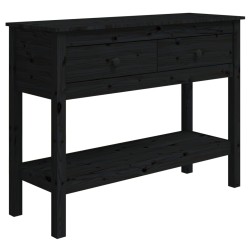 vidaXL Mesa consola de madera maciza de pino negro 100x35x75 cm