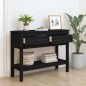 vidaXL Mesa consola de madera maciza de pino negro 100x35x75 cm vidaXL Mesa consola de madera maciza de pino negro 100x35x75 cm
