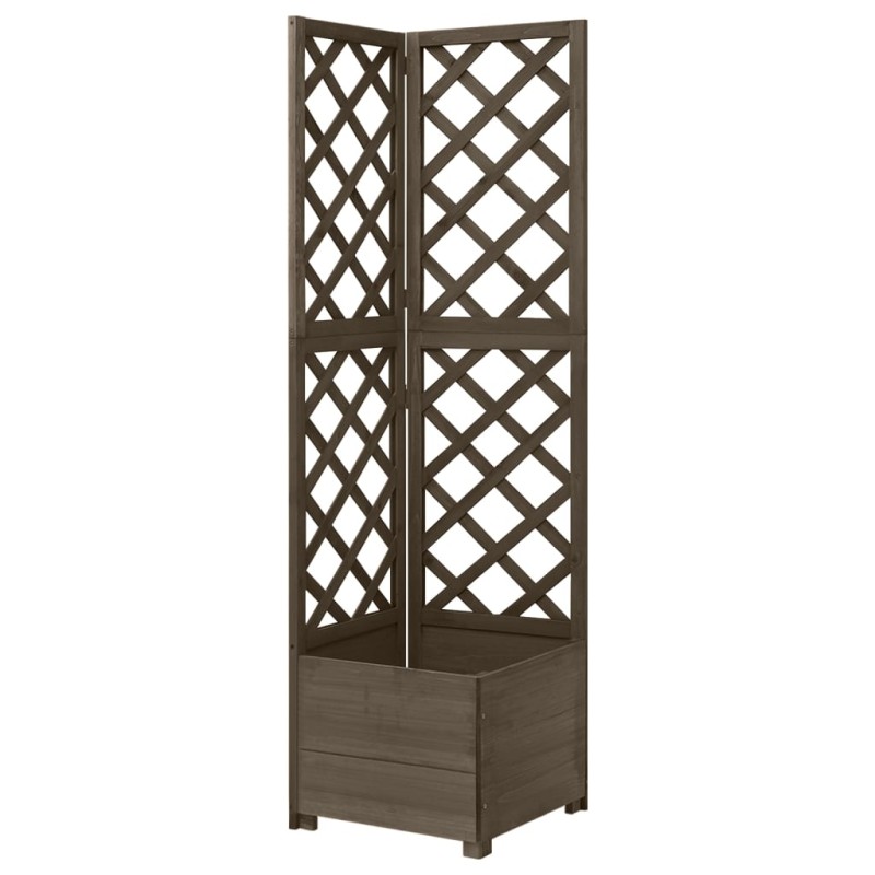 vidaXL Jardinera de enrejado de esquina madera abeto gris 40x40x150 cm vidaXL Jardinera de enrejado de esquina madera abeto gris 40x40x150 cm