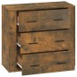 vidaXL Aparador madera contrachapada color roble ahumado 80x33x70 cm vidaXL Aparador madera contrachapada color roble ahumado 80x33x70 cm