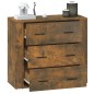 vidaXL Aparador madera contrachapada color roble ahumado 80x33x70 cm vidaXL Aparador madera contrachapada color roble ahumado 80x33x70 cm