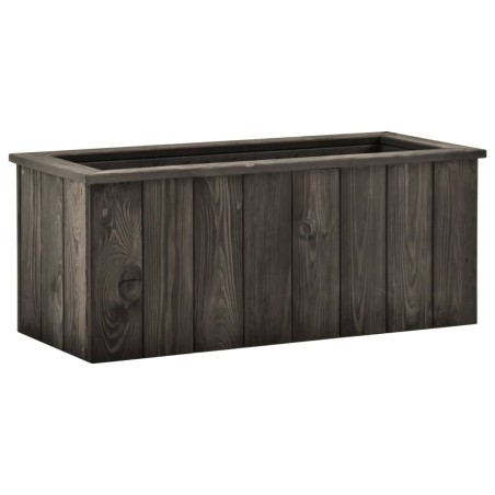 vidaXL Arriate de madera maciza de pino gris oscuro 74x32x30 cm
