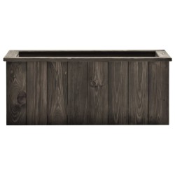vidaXL Arriate de madera maciza de pino gris oscuro 74x32x30 cm