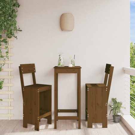 vidaXL Taburetes de cocina 2 uds madera pino marrón 40x48,5x115,5 cm