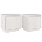 vidaXL Mesitas de noche 2 uds madera maciza de pino blanco 40x30x40 cm vidaXL Mesitas de noche 2 uds madera maciza de pino blanco 40x30x40 cm