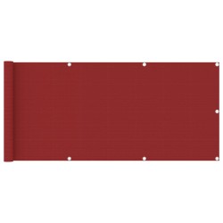 vidaXL Toldo para balcón HDPE rojo 75x400 cm 