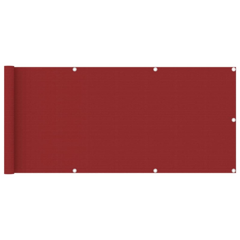 vidaXL Toldo para balcón HDPE rojo 75x400 cm vidaXL Toldo para balcón HDPE rojo 75x400 cm