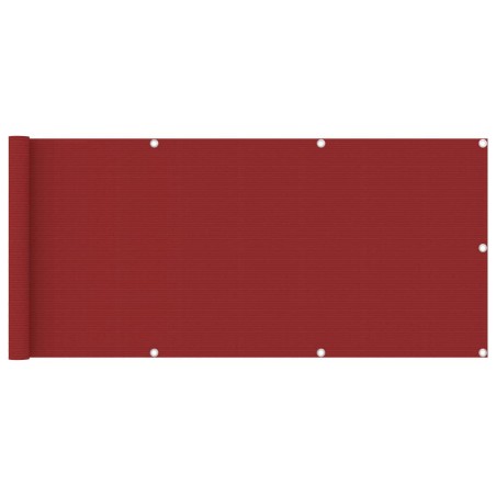 vidaXL Toldo para balcón HDPE rojo 75x400 cm 