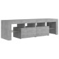 vidaXL Mueble de TV con luces LED gris hormigón 140x36,5x40 cm vidaXL Mueble de TV con luces LED gris hormigón 140x36,5x40 cm