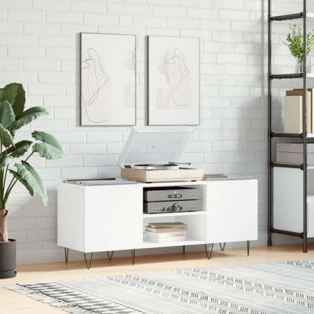 vidaXL Mueble para discos madera contrachapada blanco 121x38x48 cm