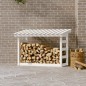 vidaXL Leñero de madera maciza de pino blanco 108x64,5x78 cm vidaXL Leñero de madera maciza de pino blanco 108x64,5x78 cm