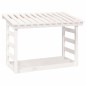 vidaXL Leñero de madera maciza de pino blanco 108x64,5x78 cm vidaXL Leñero de madera maciza de pino blanco 108x64,5x78 cm