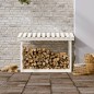 vidaXL Leñero de madera maciza de pino blanco 108x64,5x78 cm vidaXL Leñero de madera maciza de pino blanco 108x64,5x78 cm
