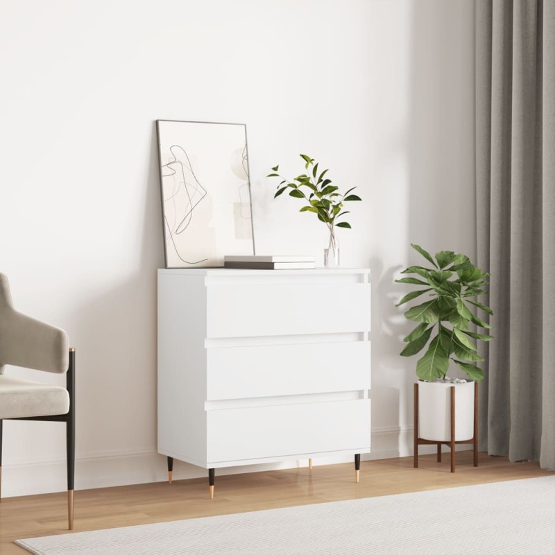 vidaXL Aparador de madera contrachapada blanco 60x35x70 cm vidaXL Aparador de madera contrachapada blanco 60x35x70 cm
