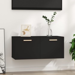 vidaXL Armario de pared madera contrachapada negro 80x35x36,5 cm