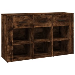 vidaXL Aparador madera contrachapada roble ahumado 100x30x59,5 cm