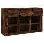 vidaXL Aparador madera contrachapada roble ahumado 100x30x59,5 cm vidaXL Aparador madera contrachapada roble ahumado 100x30x59,5 cm