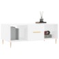 vidaXL Mesa de centro madera contrachapada blanco brillo 102x50x40 cm