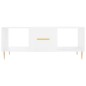 vidaXL Mesa de centro madera contrachapada blanco brillo 102x50x40 cm