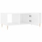 vidaXL Mesa de centro madera contrachapada blanco brillo 102x50x40 cm