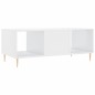 vidaXL Mesa de centro madera contrachapada blanco brillo 102x50x40 cm