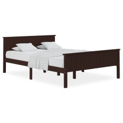 vidaXL Estructura de cama madera maciza pino marrón oscuro 120x200 cm