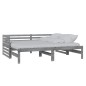 vidaXL Sofá cama extraíble madera maciza de pino gris 2x(90x200) cm vidaXL Sofá cama extraíble madera maciza de pino gris 2x(90x200) cm