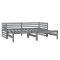 vidaXL Sofá cama extraíble madera maciza de pino gris 2x(90x200) cm vidaXL Sofá cama extraíble madera maciza de pino gris 2x(90x200) cm