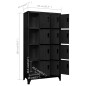 vidaXL Taquilla de acero negro 90x45x180 cm