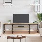 vidaXL Mueble TV hierro madera contrachapada roble Sonoma 161x35x45 cm