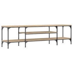 vidaXL Mueble TV hierro madera contrachapada roble Sonoma 161x35x45 cm