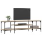 vidaXL Mueble TV hierro madera contrachapada roble Sonoma 161x35x45 cm