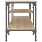 vidaXL Mueble TV hierro madera contrachapada roble Sonoma 161x35x45 cm