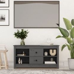 vidaXL Mueble de TV de madera maciza de pino gris 103x36,5x52 cm