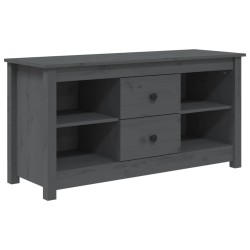 vidaXL Mueble de TV de madera maciza de pino gris 103x36,5x52 cm
