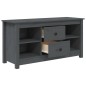 vidaXL Mueble de TV de madera maciza de pino gris 103x36,5x52 cm vidaXL Mueble de TV de madera maciza de pino gris 103x36,5x52 cm